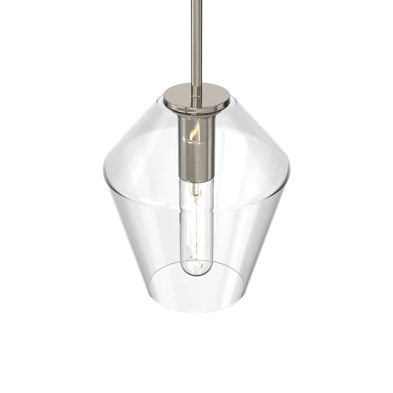 Open Box Eva 9" Clear Diamond Pendant, Polished Nickel