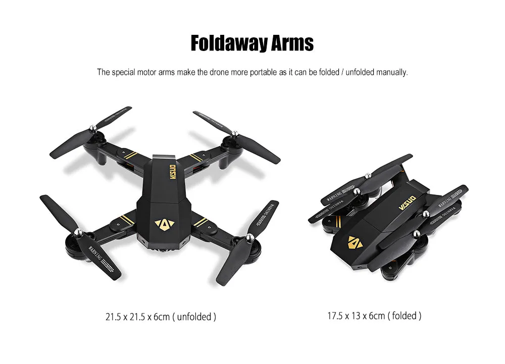 Original Mini Foldable Drone RC Selfie Drone with Wifi FPV HD Camera Altitude Hold & Headless Mode RC Quadcopter Drone