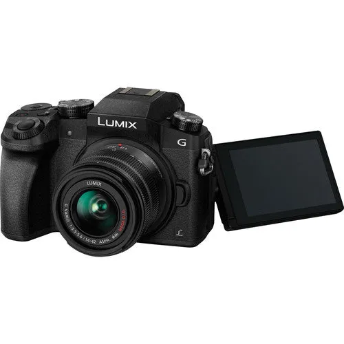 PANASONIC LUMIX G7 4K Mirrorless Camera, with 14-42mm MEGA O.I.S. Lens, 16 Megapixels, 3 Inch Touch LCD, DMC-G7KK (USA BLACK)