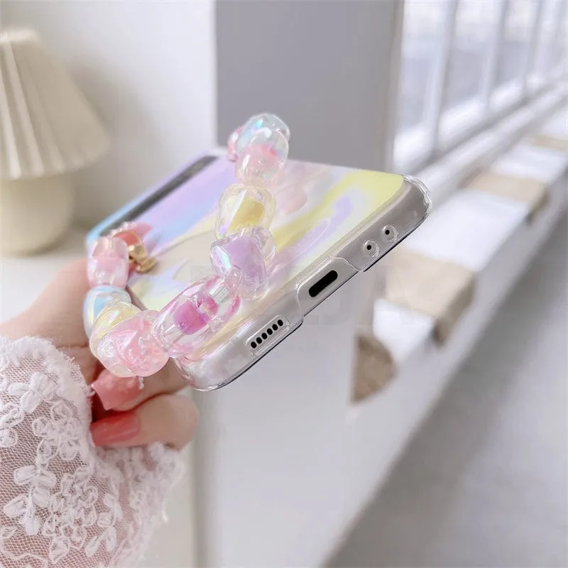 Pastel Butterfly Bracelet Phone Stand Case For Samsung Galaxy Z Flip 3