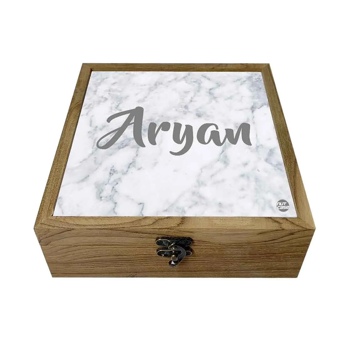 Personalised Jewelry Box Organizer Makeup - White Marble