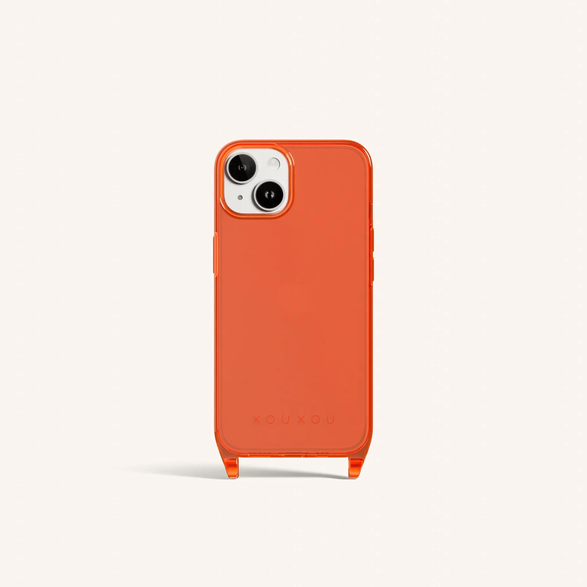 Phone Case with Eyelets in Neon Orange Clear