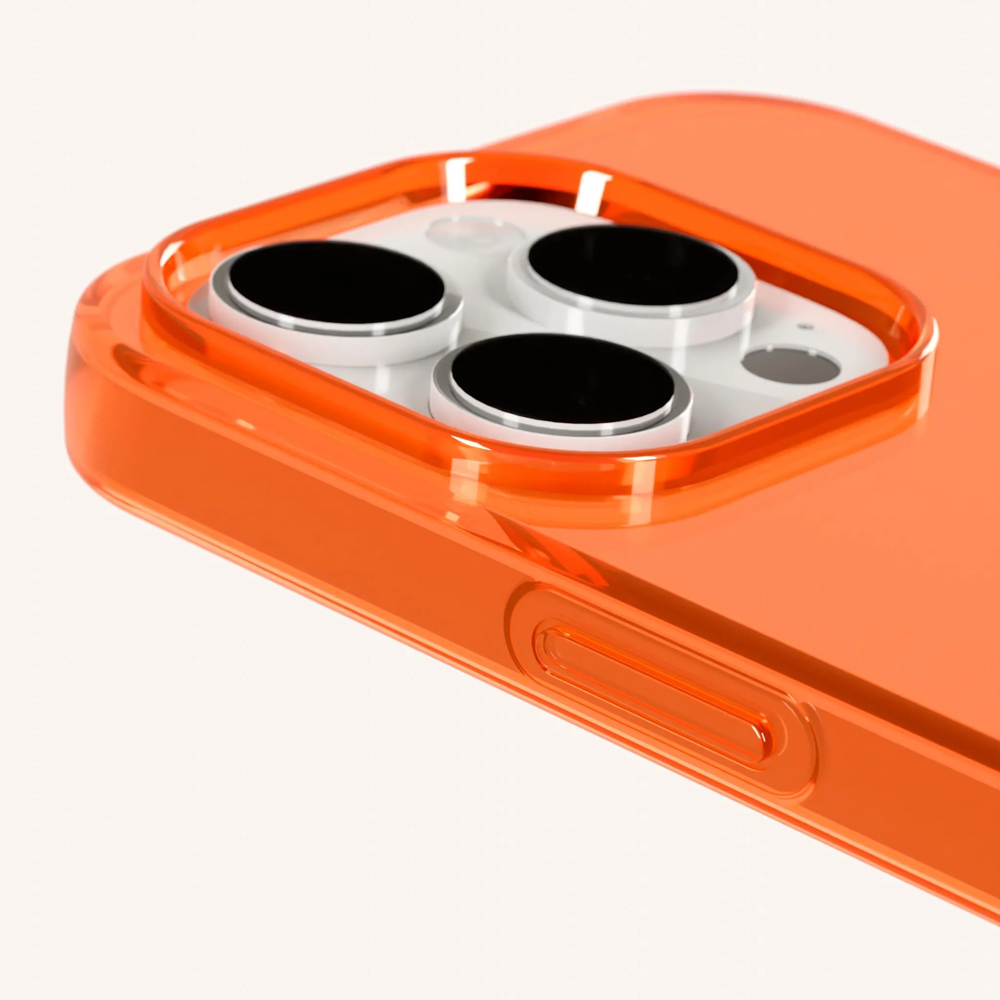 Phone Case with Eyelets in Neon Orange Clear