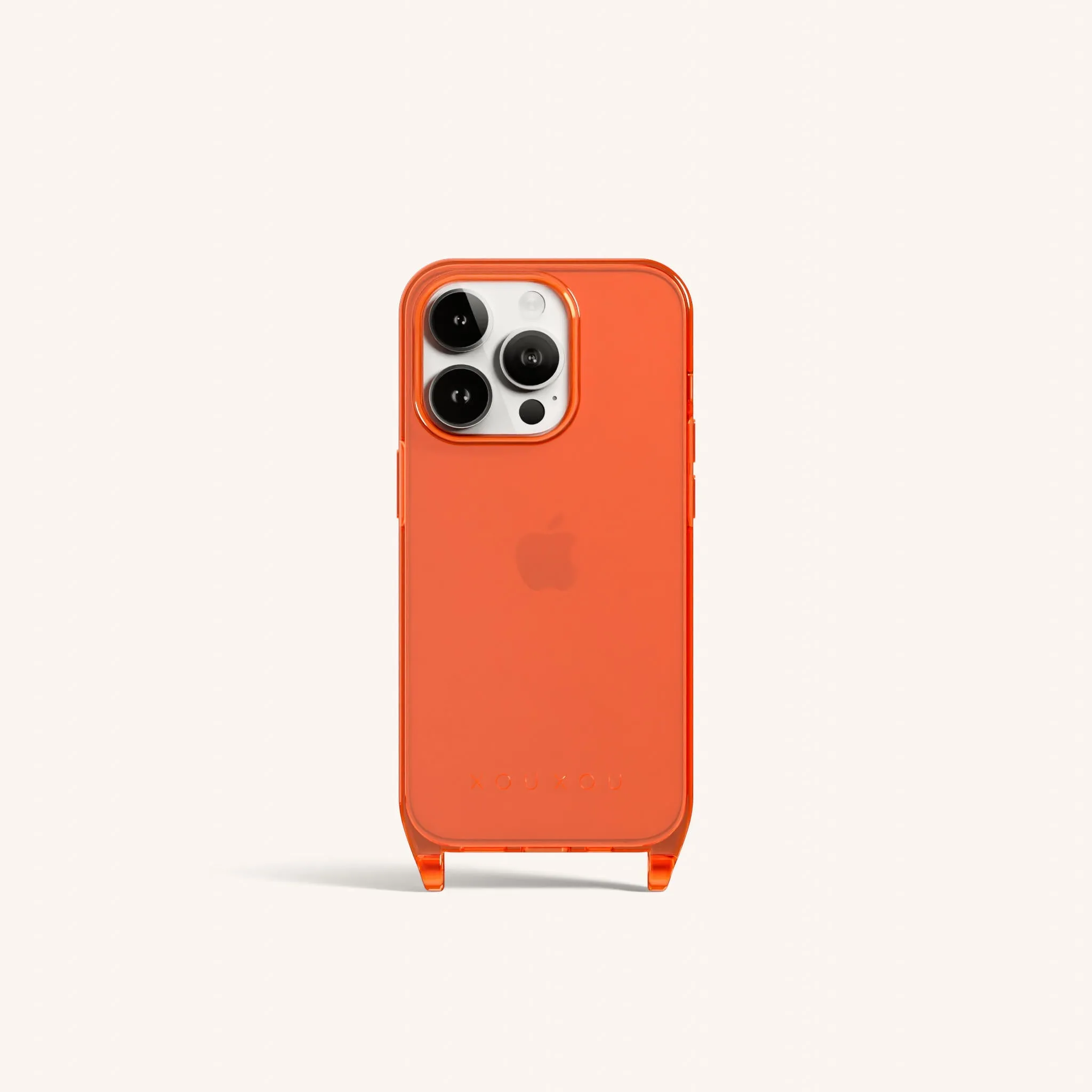 Phone Case with Eyelets in Neon Orange Clear