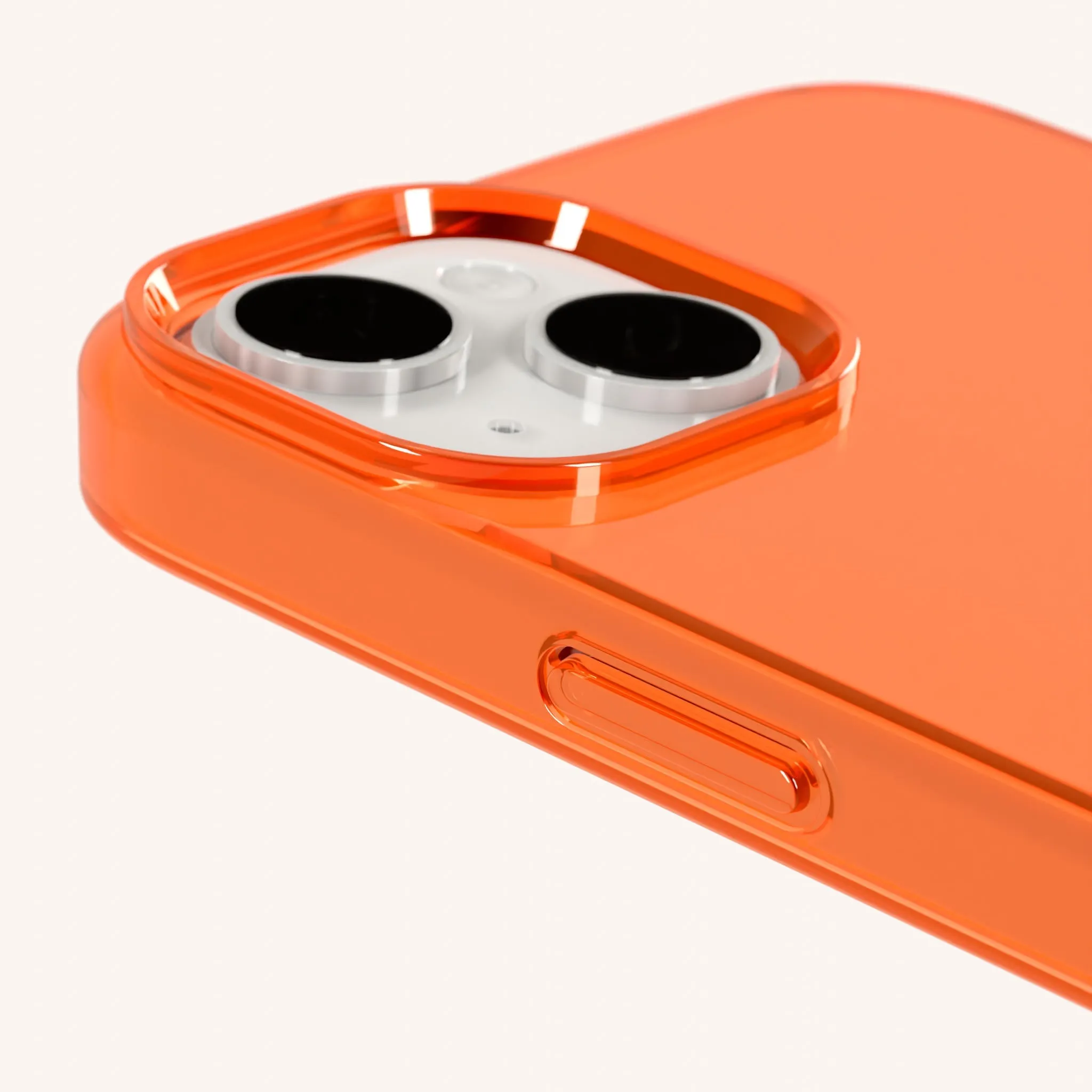 Phone Case with Eyelets in Neon Orange Clear