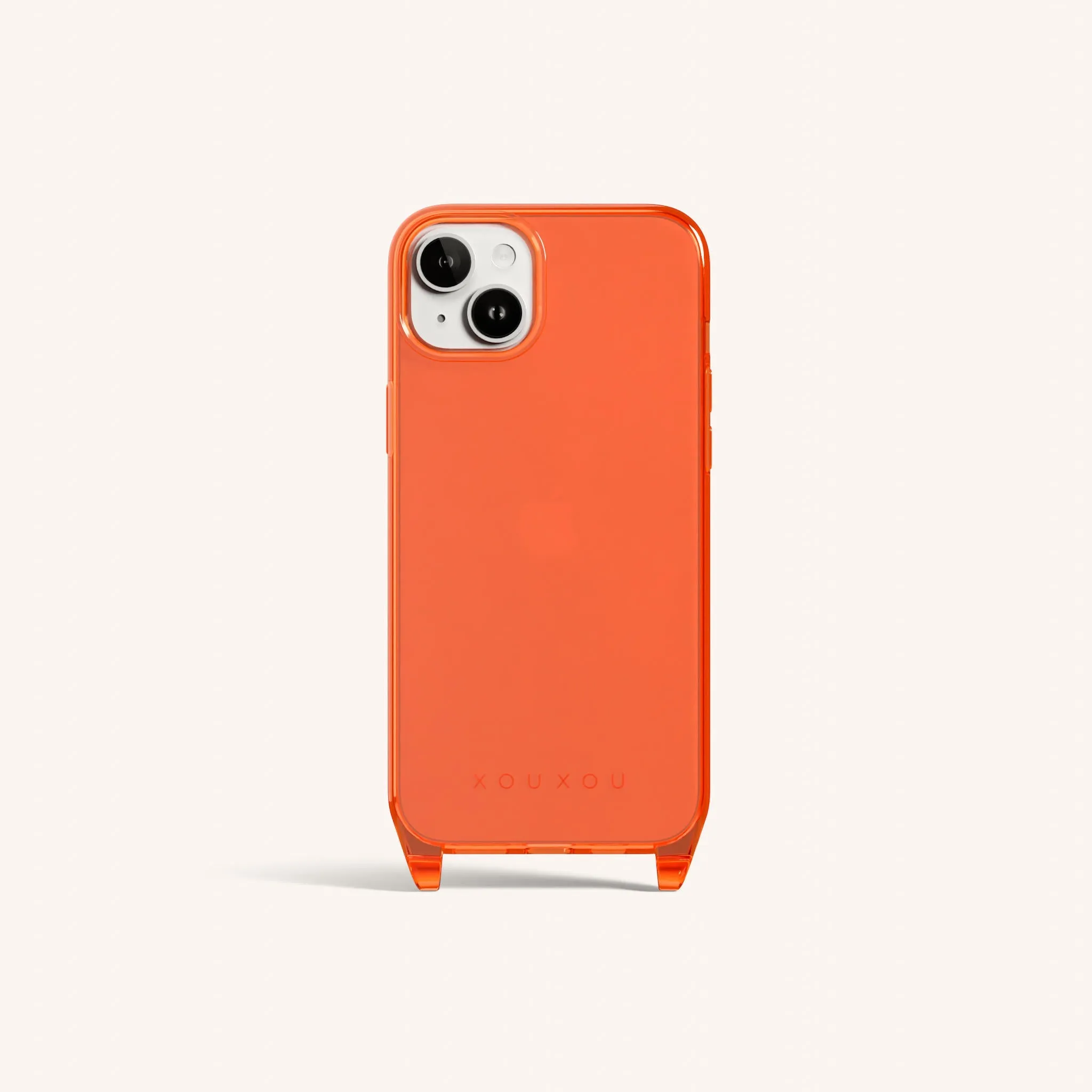 Phone Case with Eyelets in Neon Orange Clear