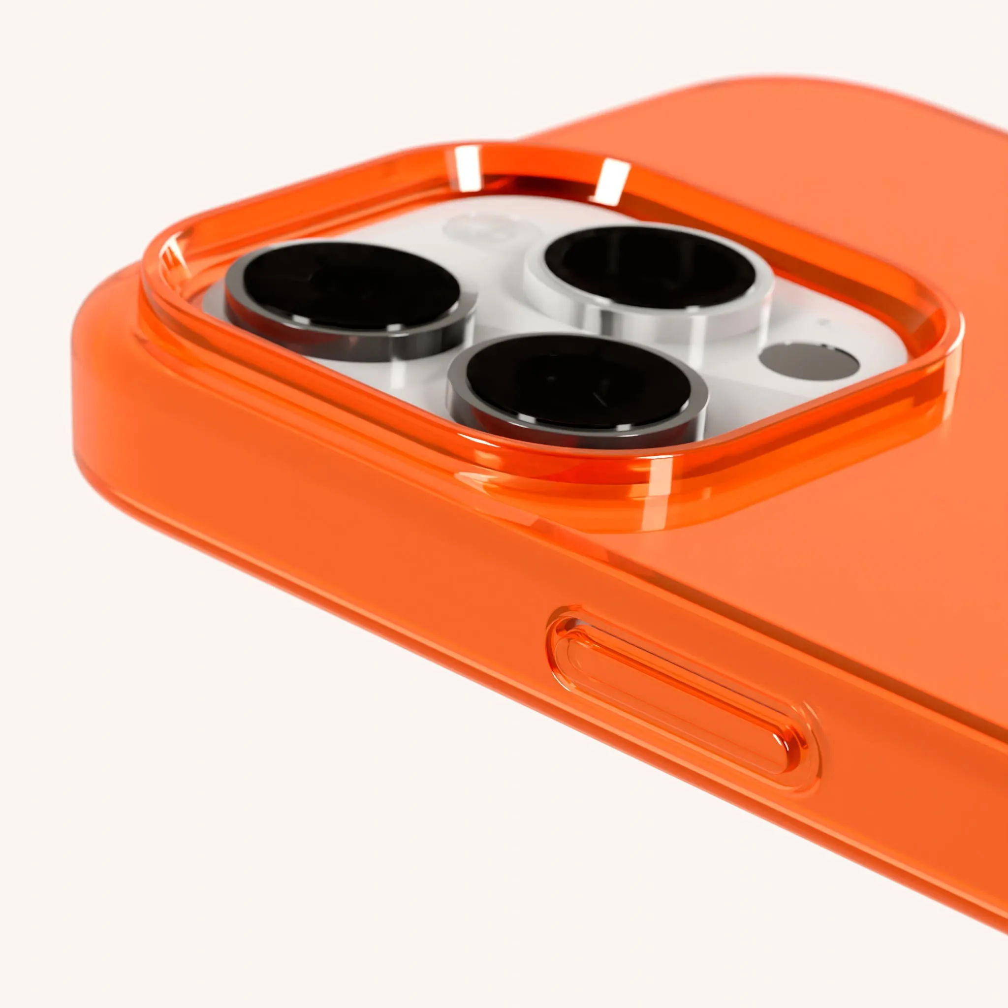 Phone Case with Eyelets in Neon Orange Clear