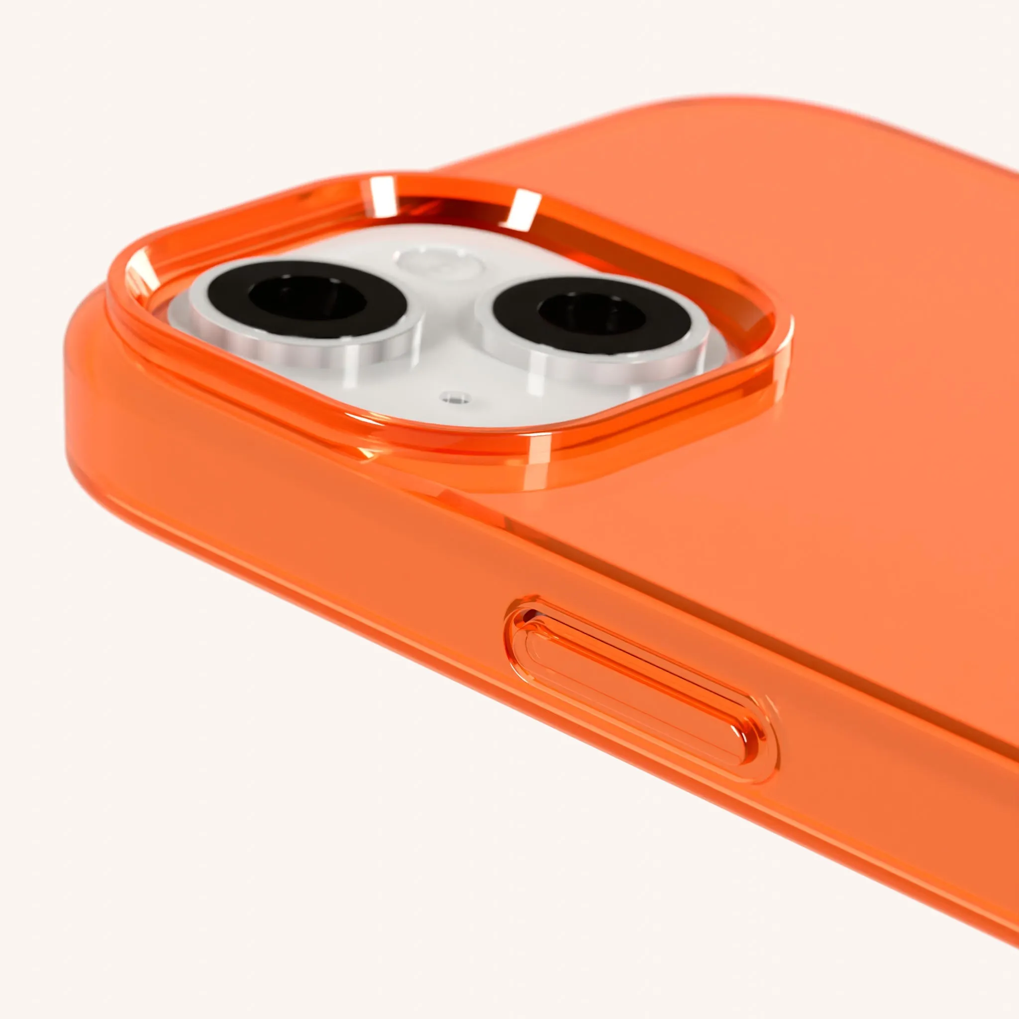 Phone Case with Eyelets in Neon Orange Clear