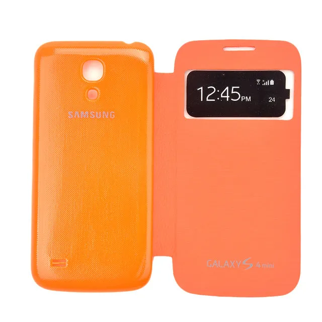 Phone Cases For Samsung Galaxy S4 Mini i9190 Flip Smart Cover View Window Case With Gift Touch Pen   Screen Film