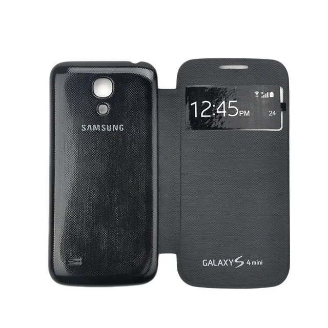 Phone Cases For Samsung Galaxy S4 Mini i9190 Flip Smart Cover View Window Case With Gift Touch Pen   Screen Film