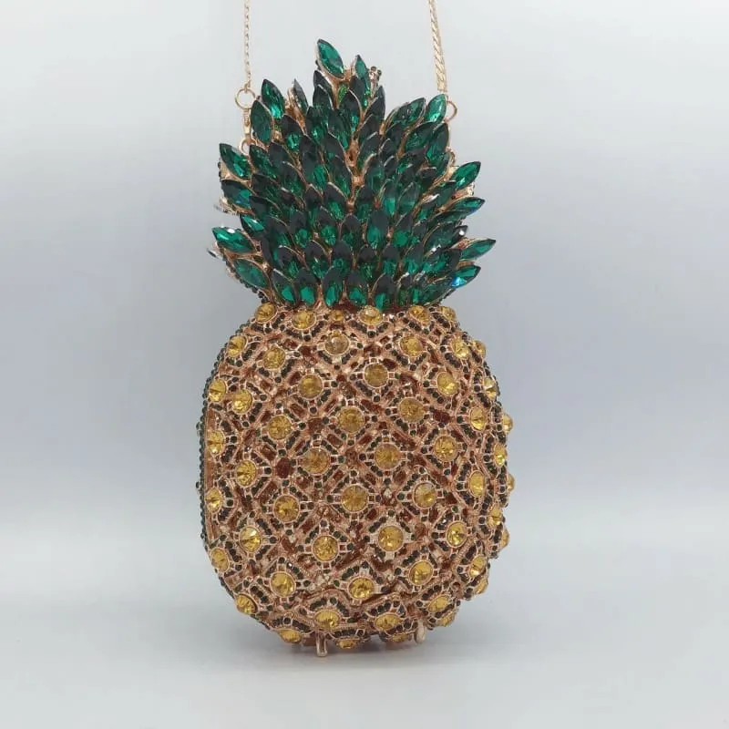 Pineapple Shape Diamante Dinner Bag for a Stylish Night