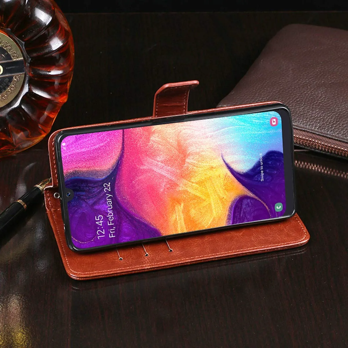 PU Leather Case for Samsung Galaxy A50 A30 A70 A10 A20 M10 M20 M30 2019 Flip Fashion A 50 Wallet Case Viewing Stand Card Slots