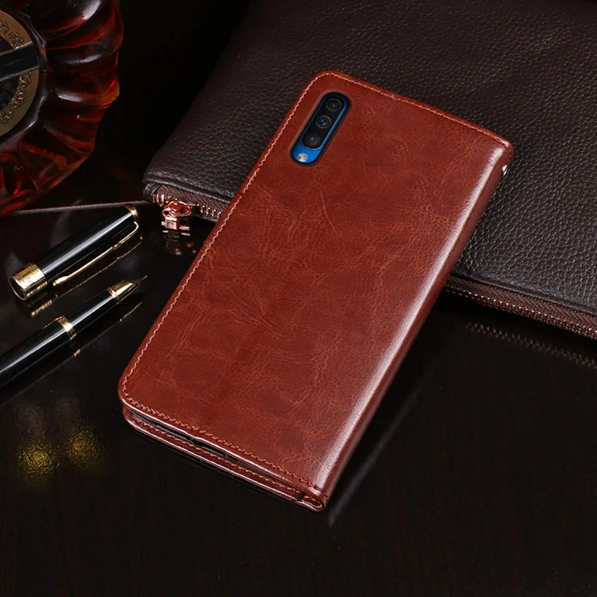 PU Leather Case for Samsung Galaxy A50 A30 A70 A10 A20 M10 M20 M30 2019 Flip Fashion A 50 Wallet Case Viewing Stand Card Slots