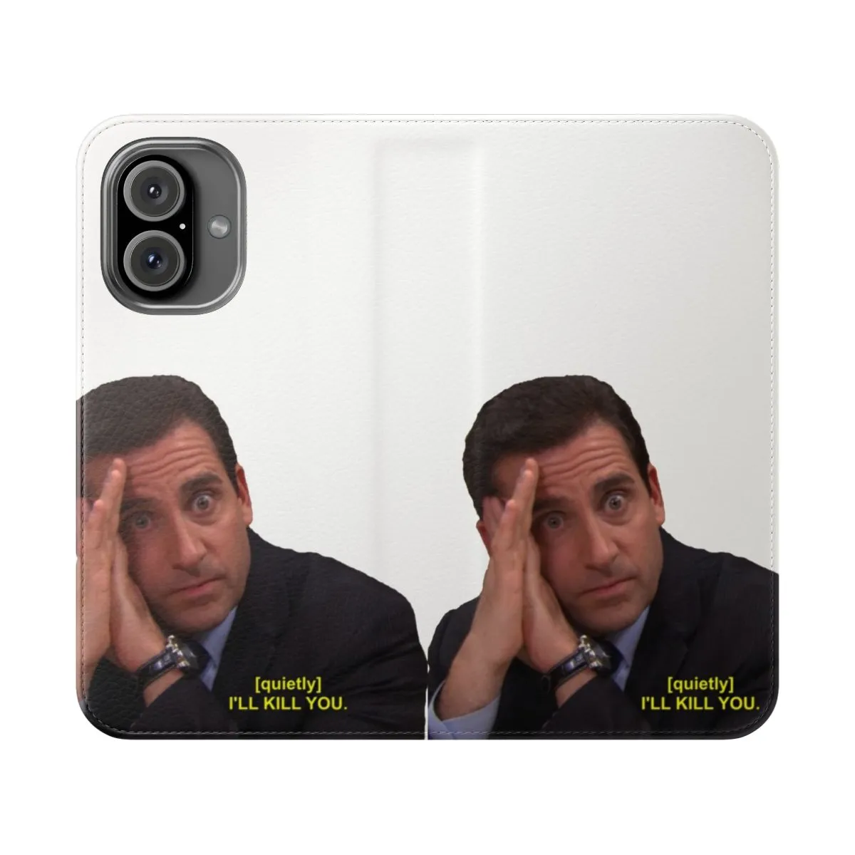 "Flip Phone Case with Iconic "I'll Kill You" Quote from The Office"