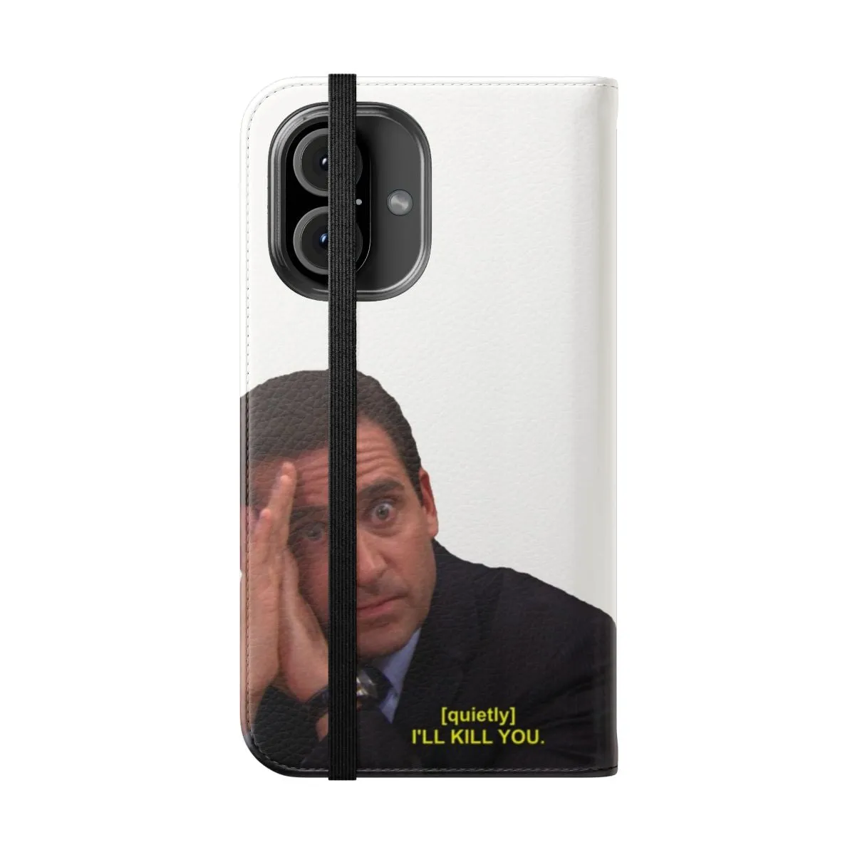 "Flip Phone Case with Iconic "I'll Kill You" Quote from The Office"