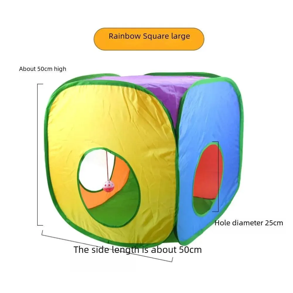 Rainbow Cat Tunnel Playground - Running Track for Cats
