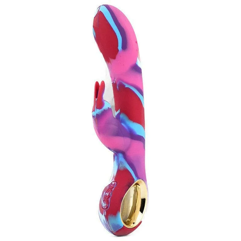 Rainbow Silicone Women's Vibrator in Colorful Swirled Patterns