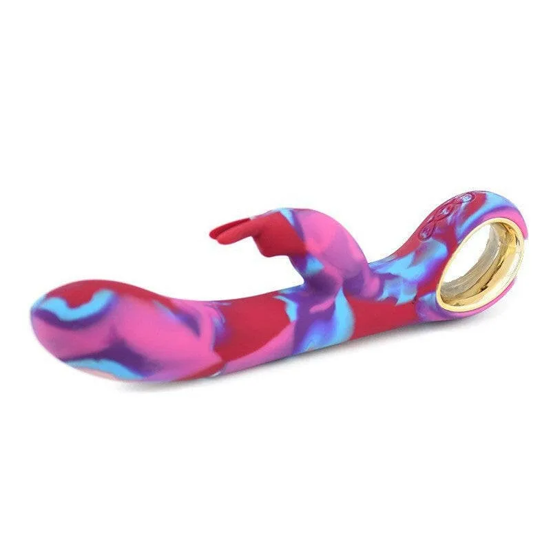 Rainbow Silicone Women's Vibrator in Colorful Swirled Patterns