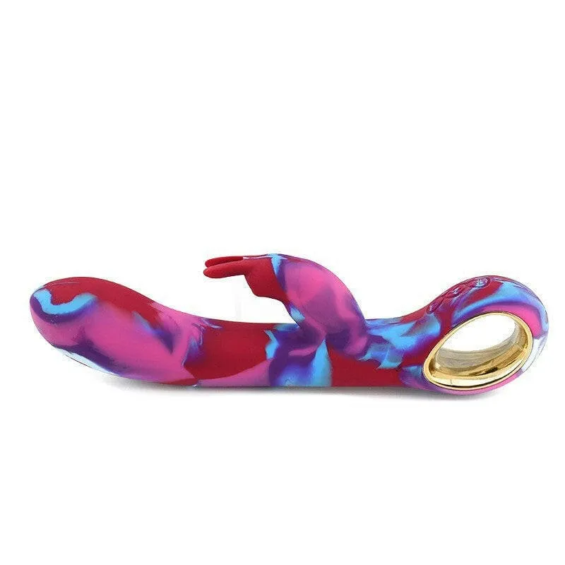 Rainbow Silicone Women's Vibrator in Colorful Swirled Patterns