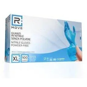 RMove 1Conf. da 100pz Tg.XL - Guanti Nitrile Blu uso Medico Senza Polvere