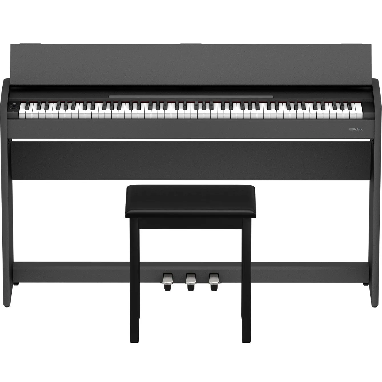 Roland F-107-BK 88-Key Slim Digital Piano w/ Stand, Bench, and 3-pedals, Black