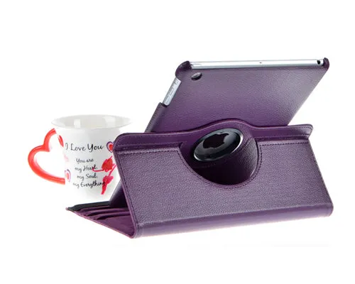 Rotating Series iPad Mini 4 Flip Leather Case - Purple