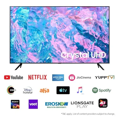 Samsung 163 cm (65 inches) Crystal iSmart 4K Ultra HD Smart LED TV UA65CUE60AKLXL (Black)