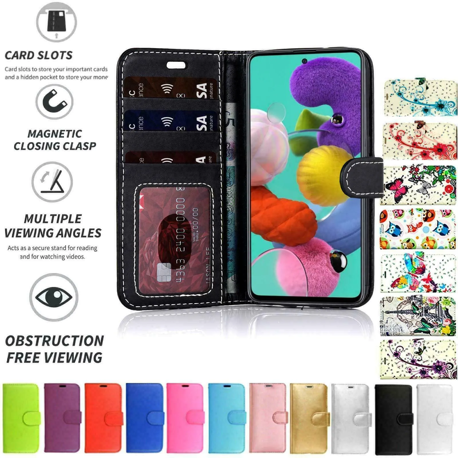 Samsung Galaxy A40 Flip Folio Book Wallet Case