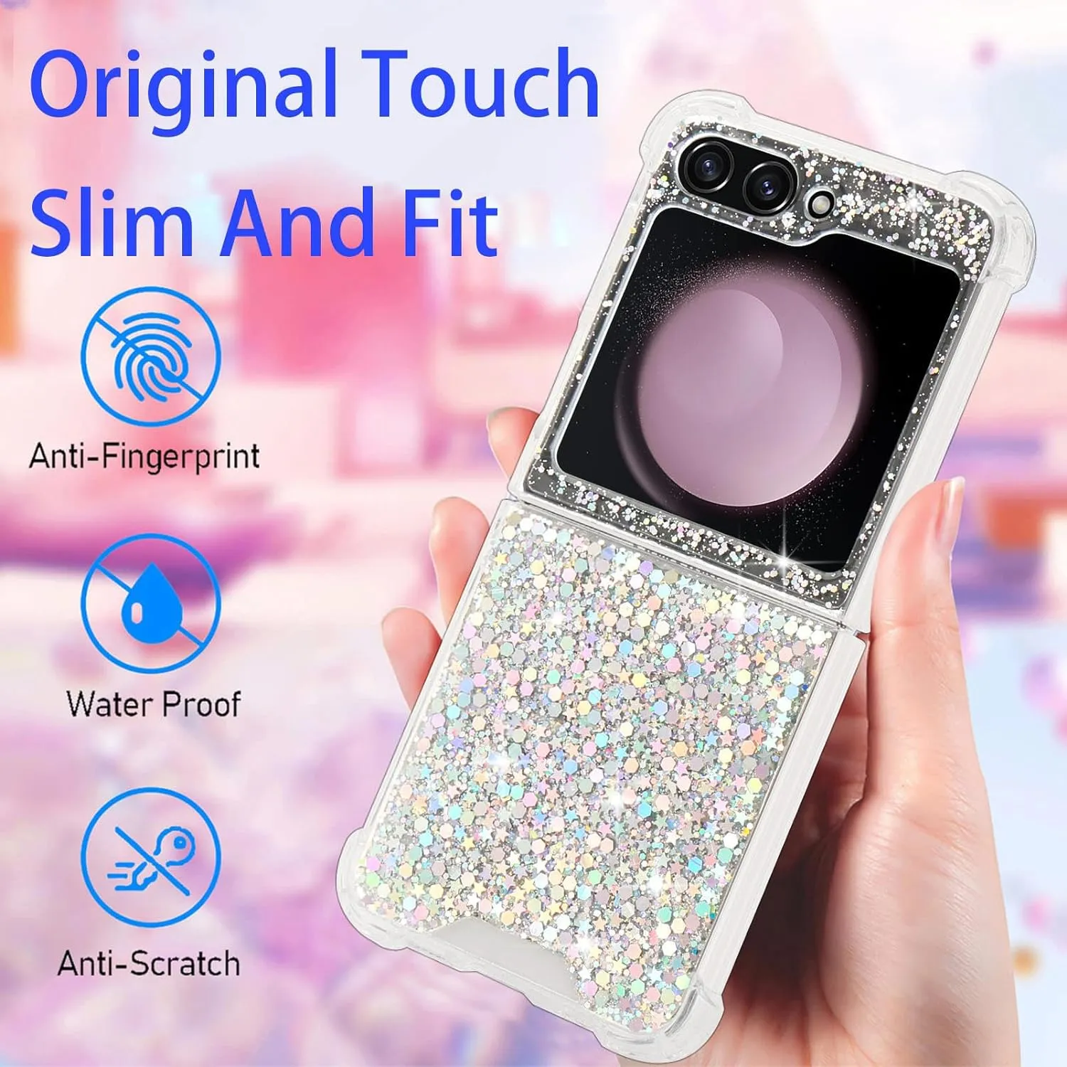 Samsung Galaxy Z Flip 5 Case Bling Glitter Girls Women Cute Phone Case