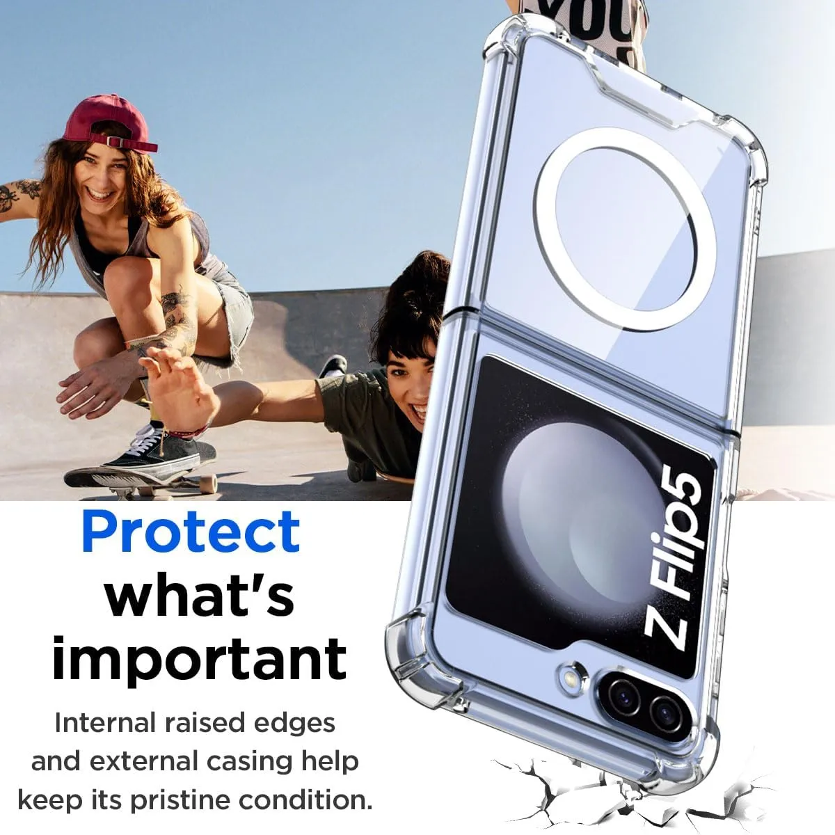 Samsung Galaxy Z Flip 5 Clear Case Compatible Magnetic Phone Case