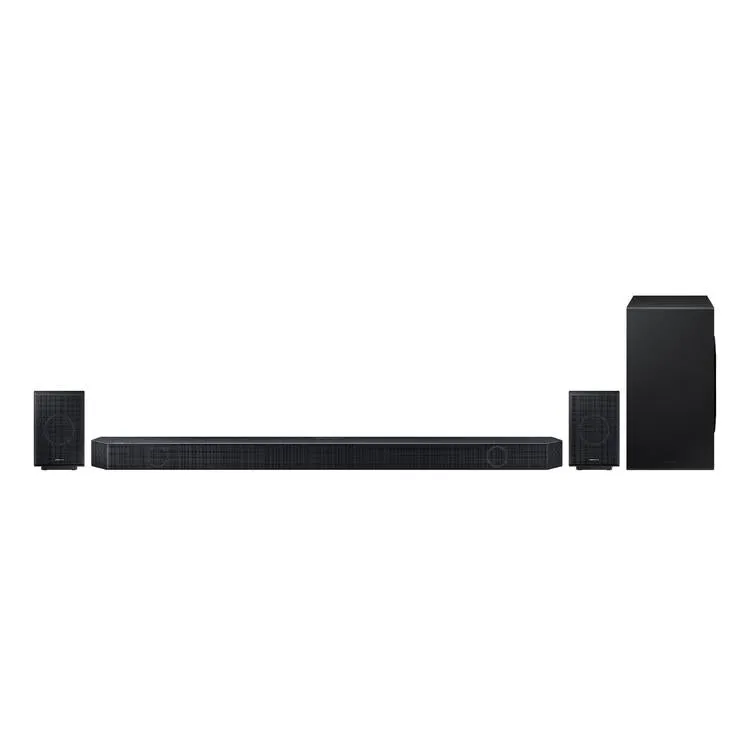 Samsung HWQ990C | Barre de son - 11.1.4 canaux - Dolby ATMOS sans fil - Avec caisson de graves sans fil et Haut-parleurs arrière inclus - Série Q - 656W - Noir