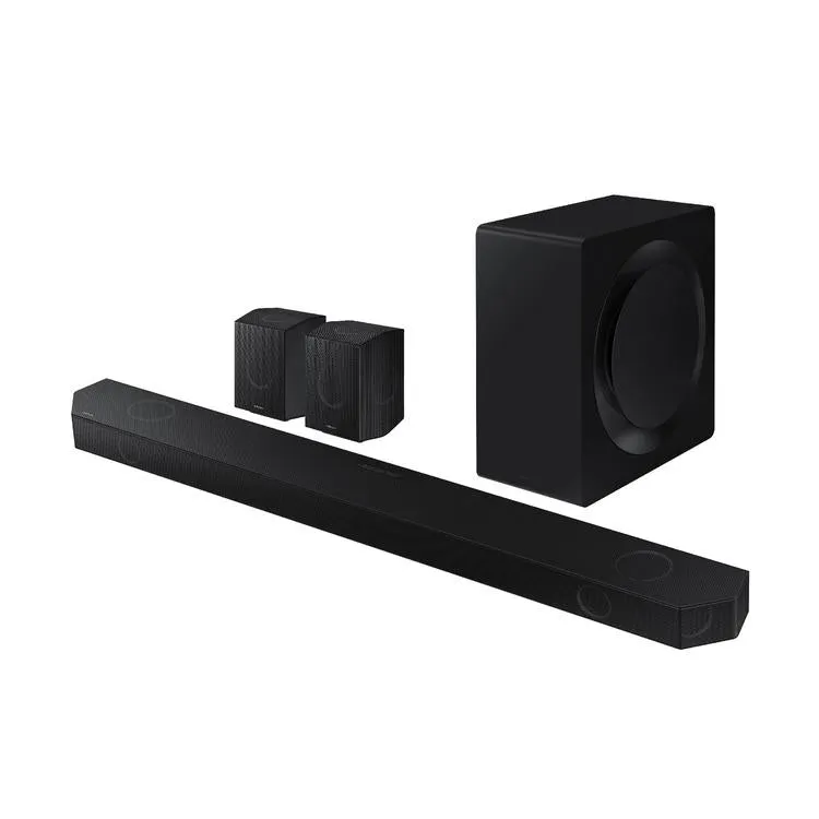 Samsung HWQ990D | Barre de son - 11.1.4 canaux - Dolby ATMOS - Sans fil - Caisson de graves sans fil et Haut-parleurs arrière inclus - 656W - Noir