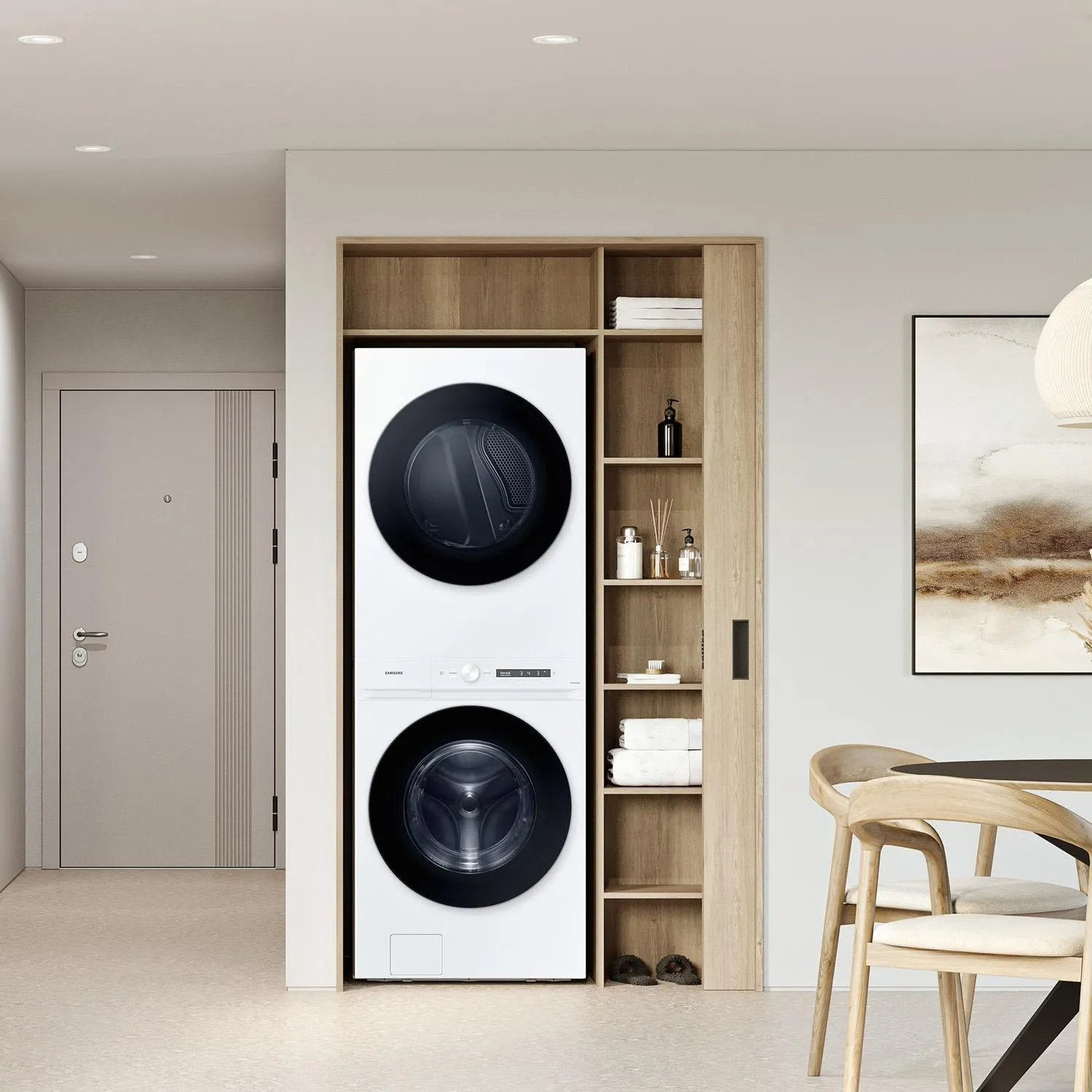 Samsung Stacked Washer/Dryer Electric Laundry Center with Wi-Fi WH46DBH100EWAC