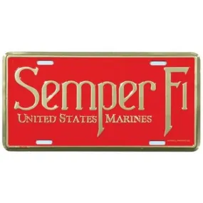 Semper Fi US Marine Corps License Plate