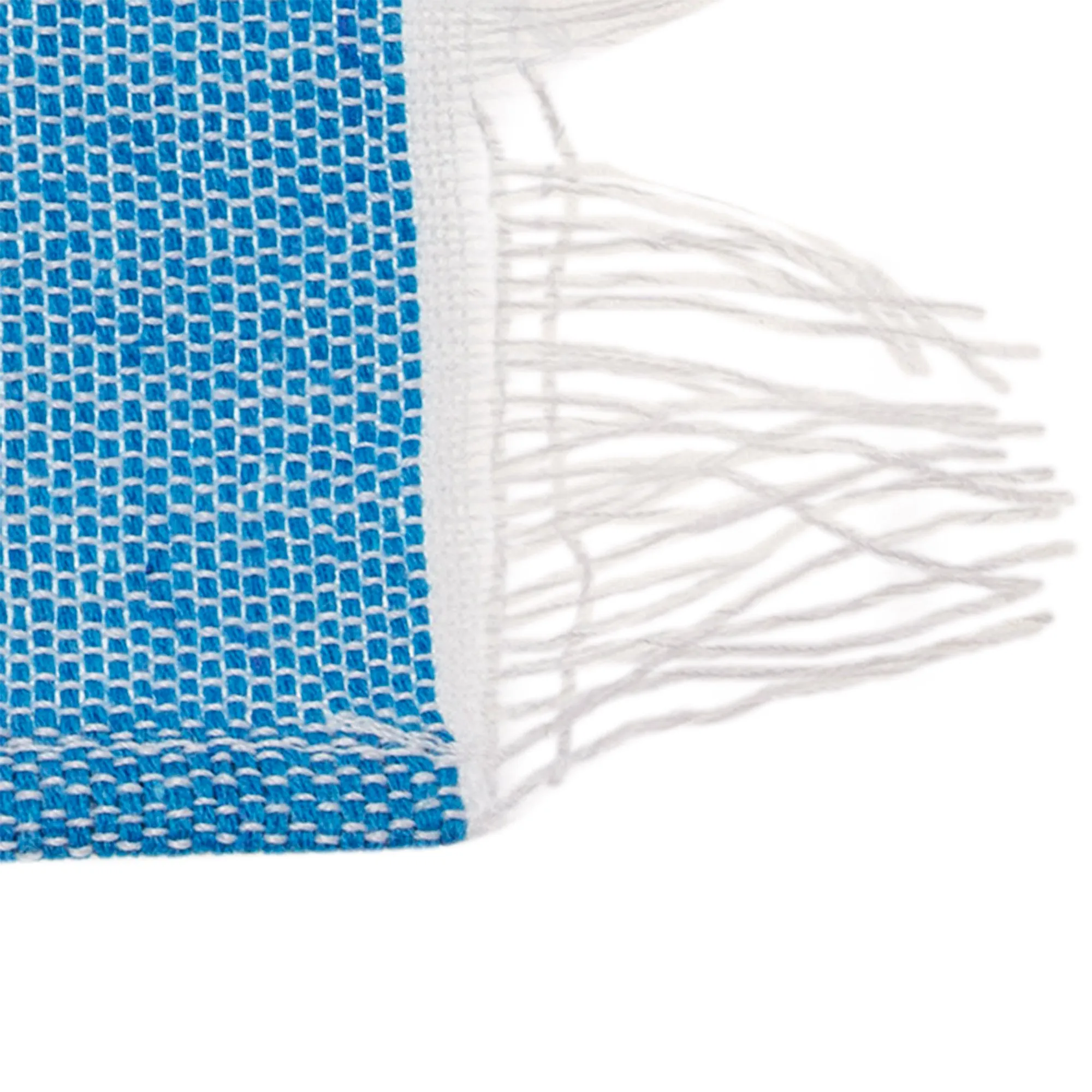 Set of 4 Hand Woven Cotton Blue and Beige Zapotec Placemats - Oaxaca Sky | NOVICA