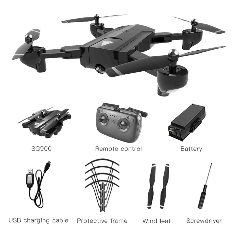 SG900 Foldable 2.4GHz Drone with 720P, WIFI, FPV, & GPS Optical Flow Positioning