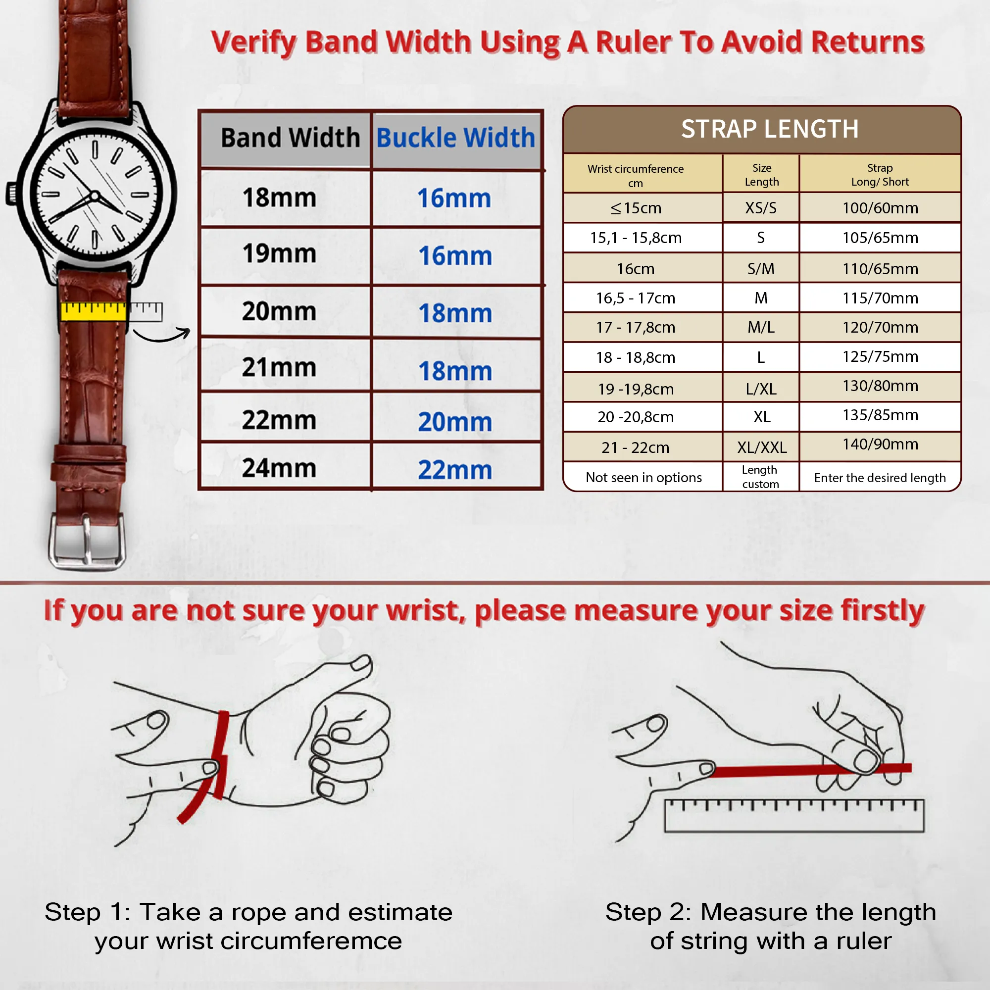 Slim Dark Brown Ostrich Leather Watch Band