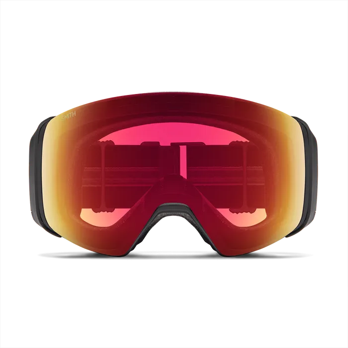 Smith 4D Mag Low Bridge Black Goggles | ChromaPop Photochromic Red Mirror / Chromapop Storm Rose Flash