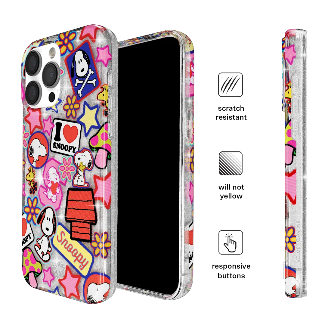 Snoopy Patchwork Glitter iPhone Case