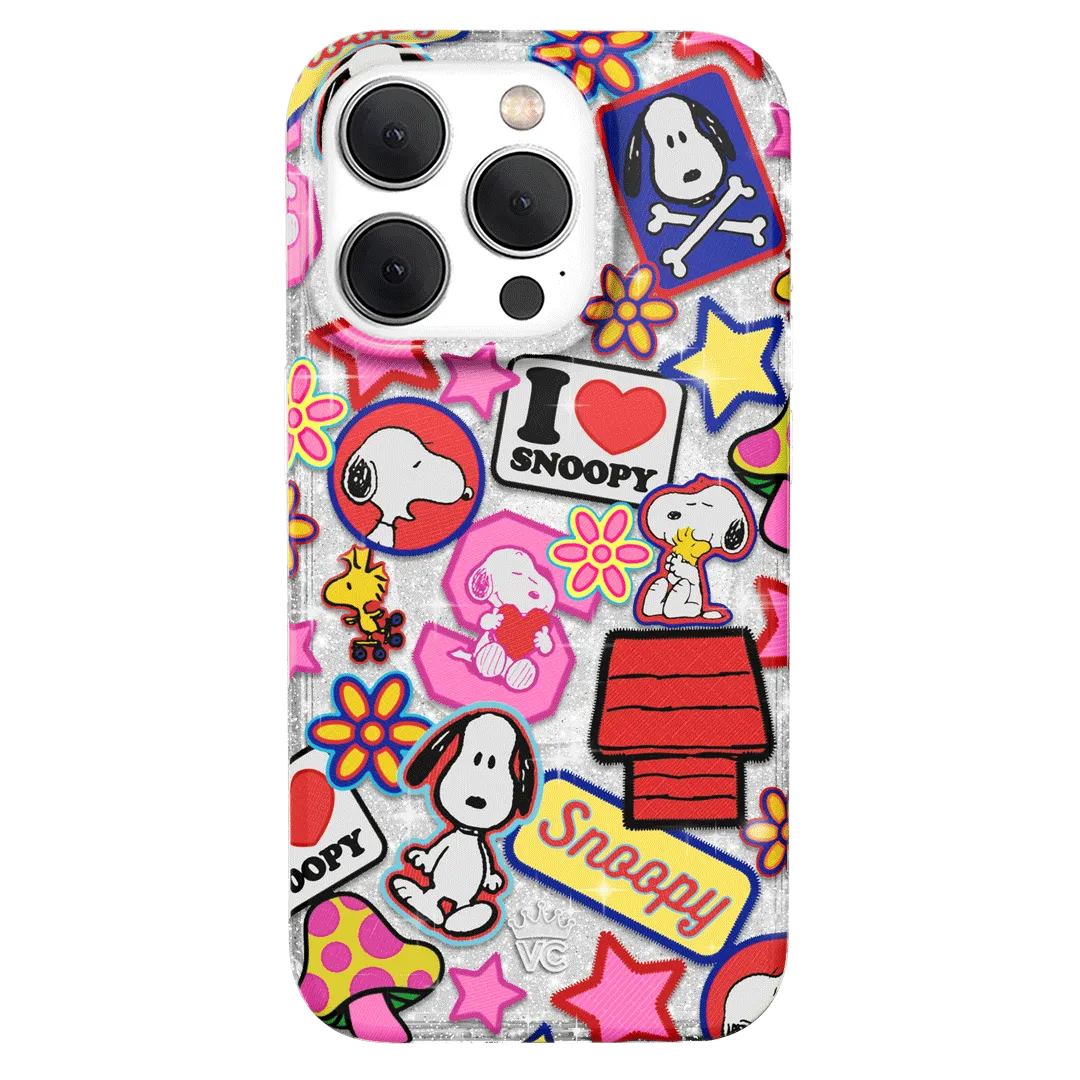 Snoopy Patchwork Glitter iPhone Case