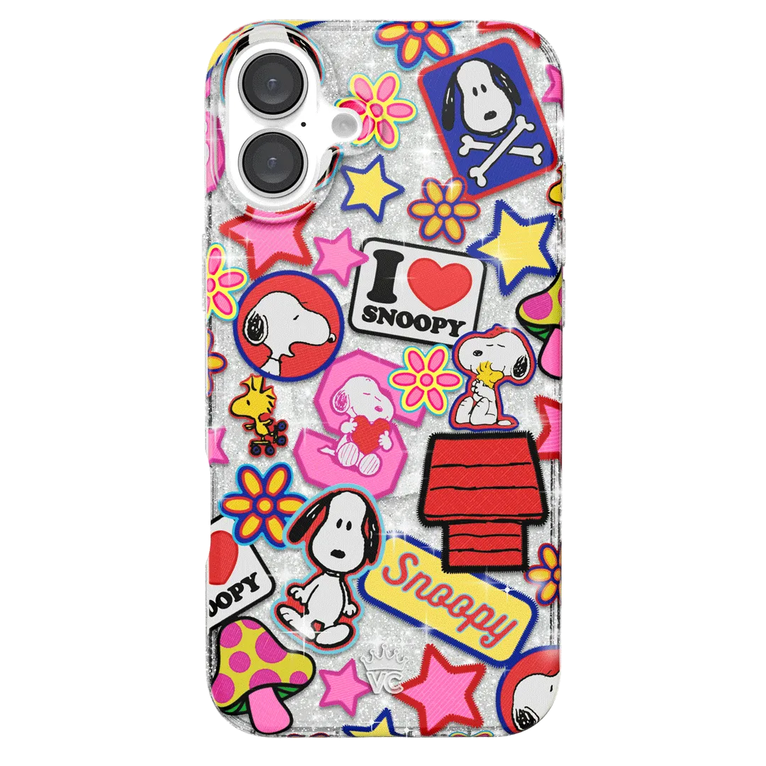 Snoopy Patchwork Glitter iPhone Case