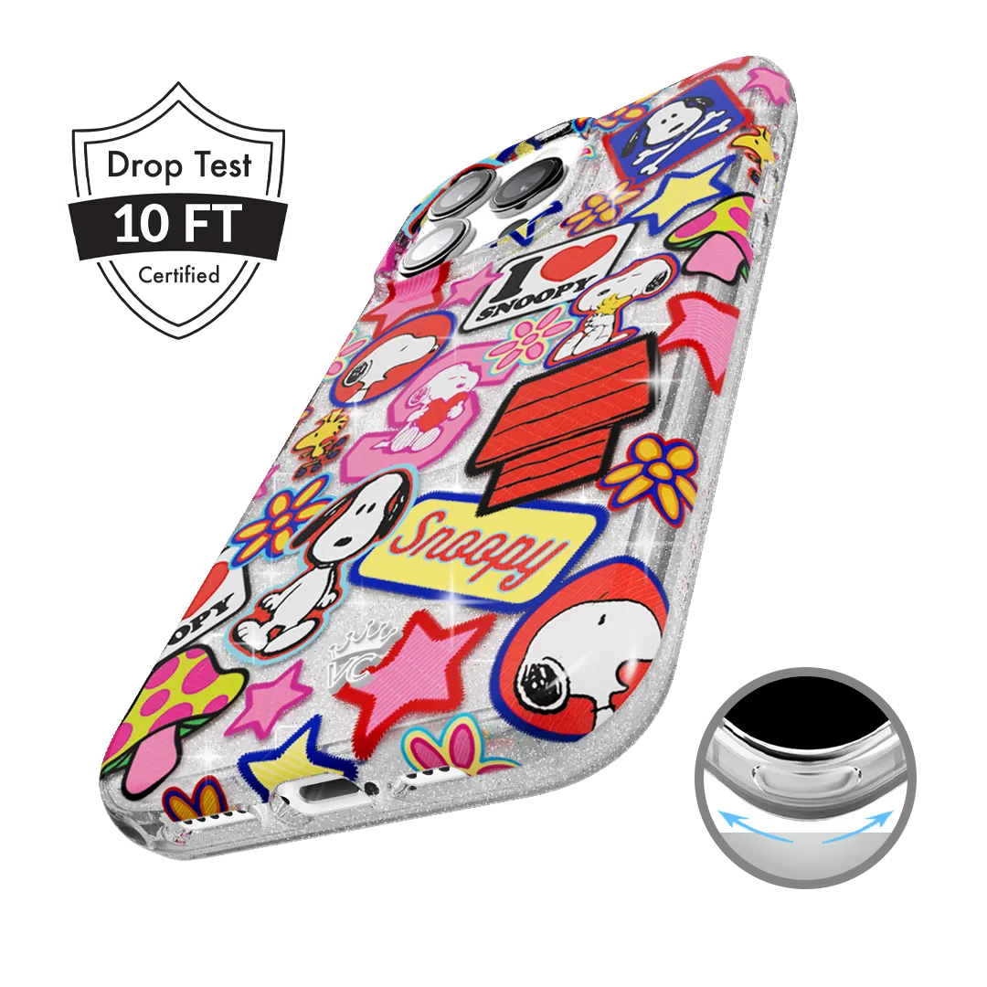 Snoopy Patchwork Glitter iPhone Case