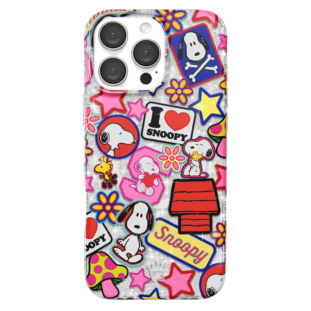 Snoopy Patchwork Glitter iPhone Case