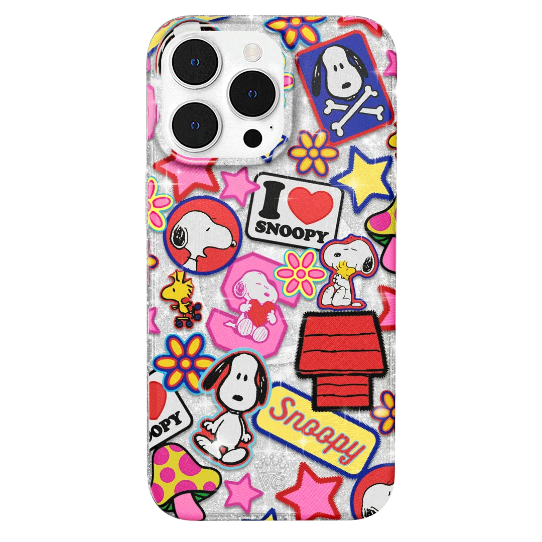 Snoopy Patchwork Glitter iPhone Case