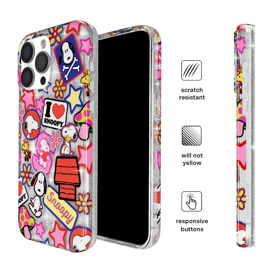 Snoopy Patchwork Glitter iPhone Case