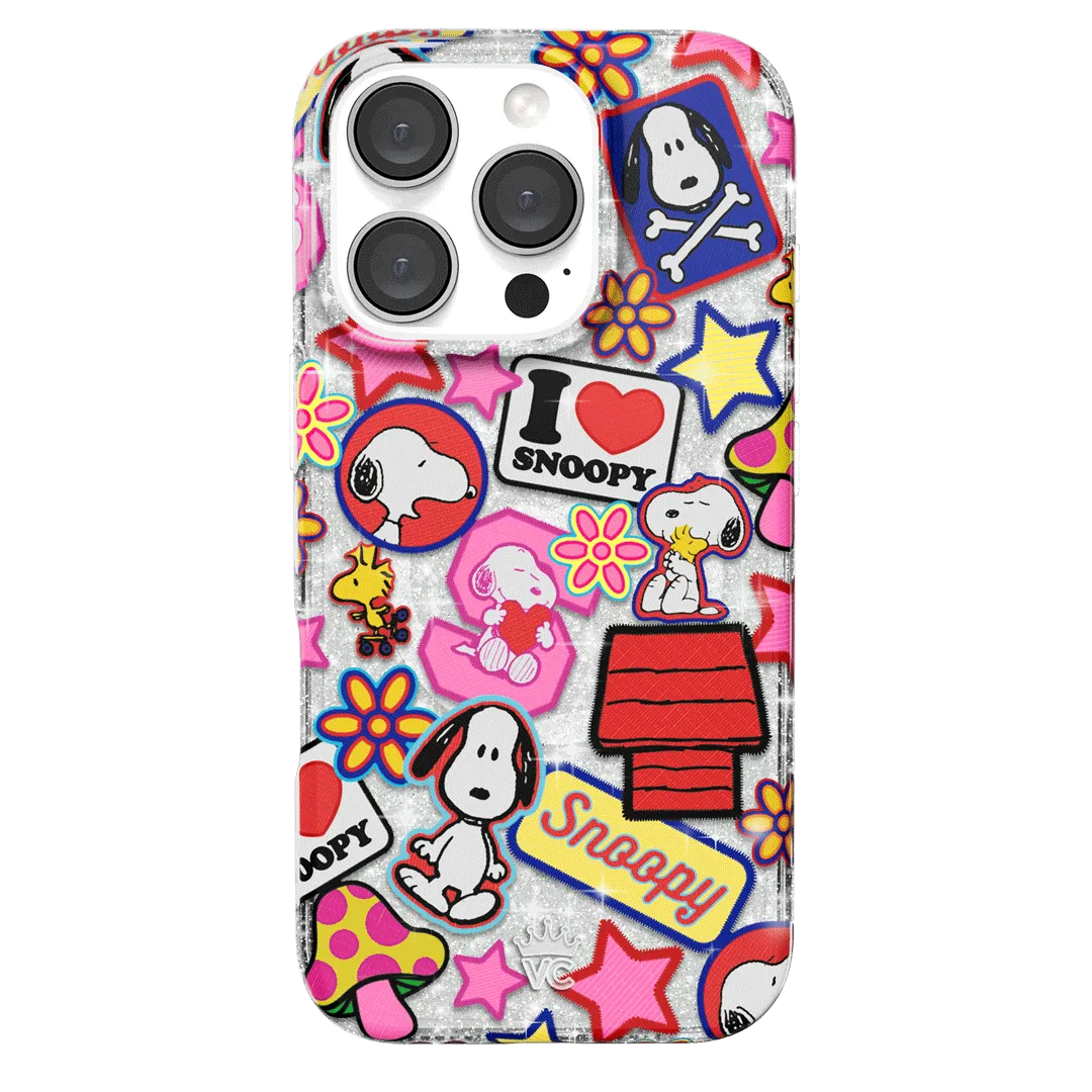 Snoopy Patchwork Glitter iPhone Case