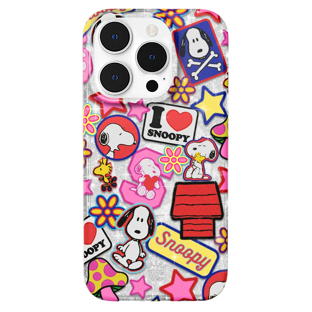 Snoopy Patchwork Glitter iPhone Case