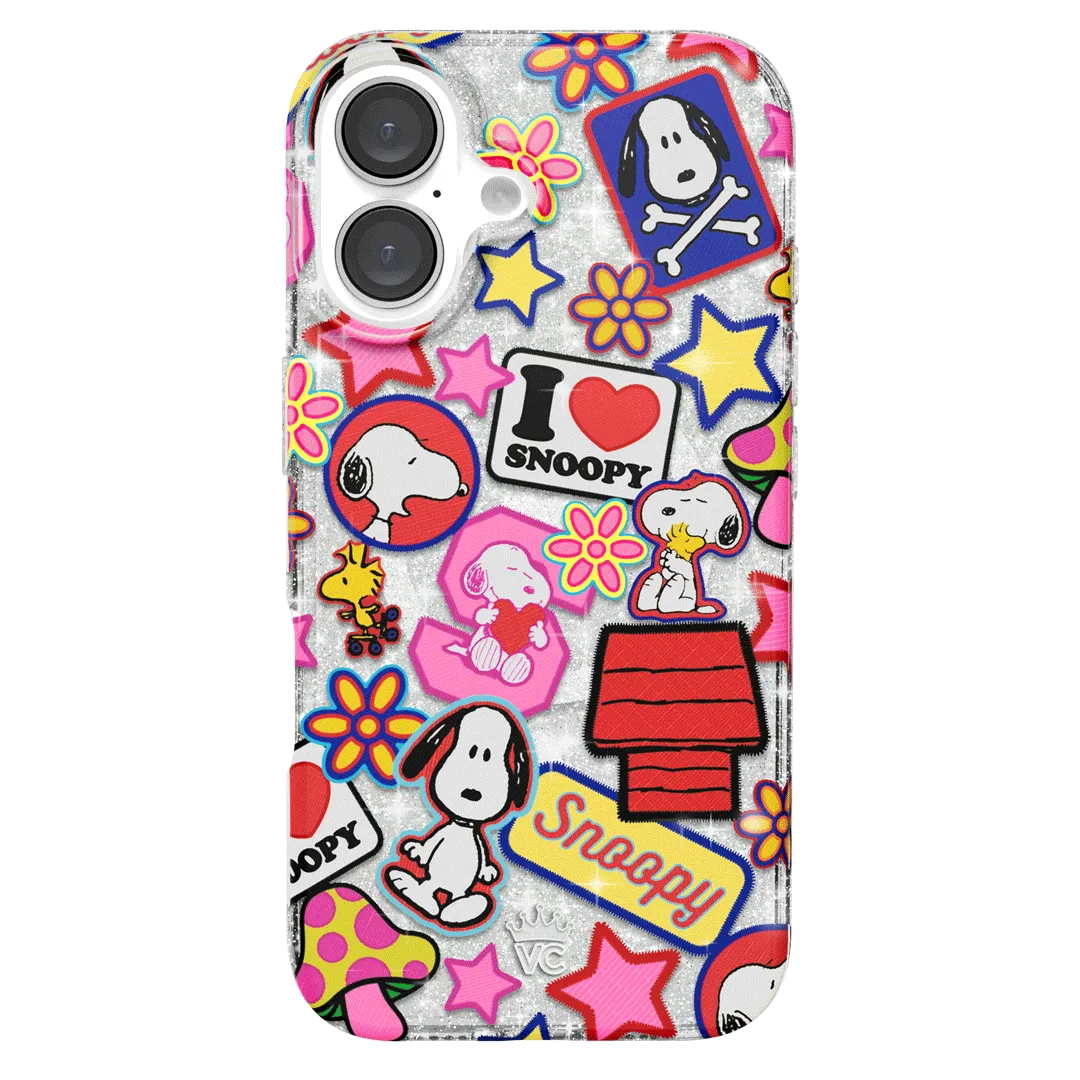 Snoopy Patchwork Glitter iPhone Case