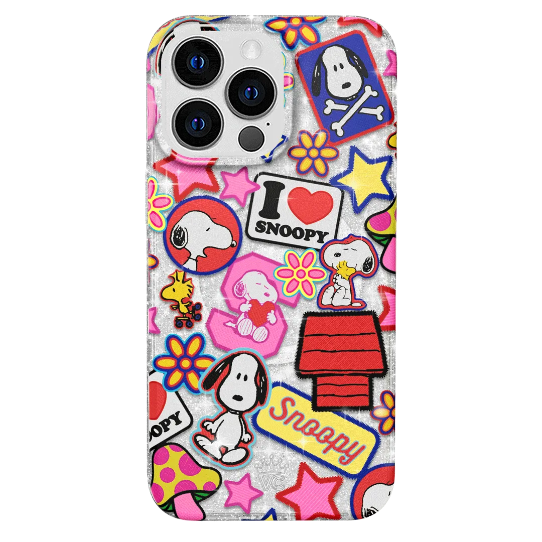 Snoopy Patchwork Glitter iPhone Case