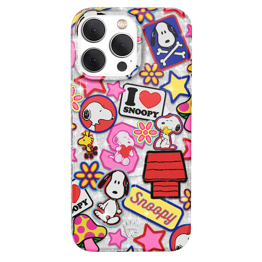 Snoopy Patchwork Glitter iPhone Case